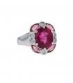 Diamonds, tourmaline and platinum ring