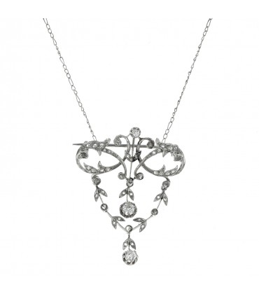 Collier platine et diamants