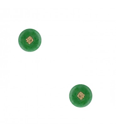 Jade and gold earrings