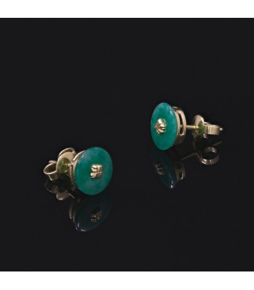 Jade and gold earrings