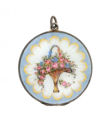 Enamel and silver pendant