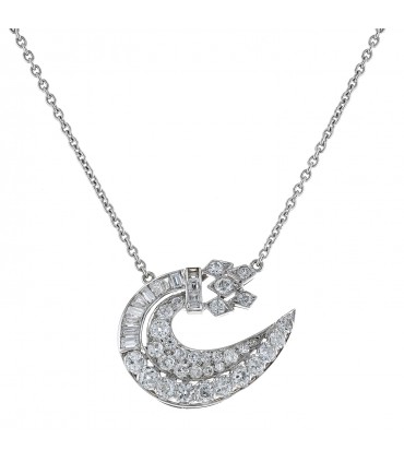 Pendentif or, platine et diamants