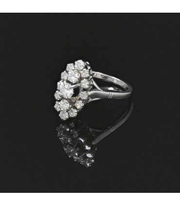 Bague marquise or et diamants