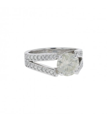 Bague solitaire platine et diamants