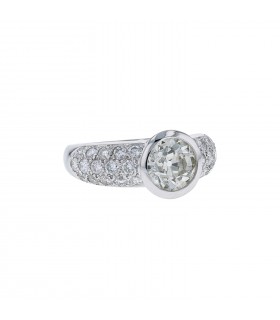 Bague solitaire or et diamants