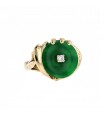 Diamond, jade and gold ring