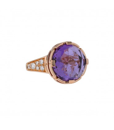 Bulgari Parentesi Cocktail, diamonds, amethyst and gold ring