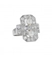 Bague platine, diamants et perles