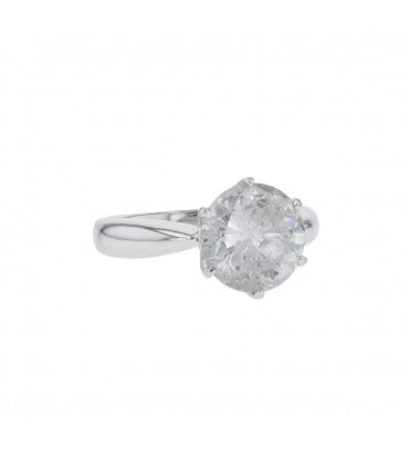 Bague solitaire platine et diamant - Diamant 4,10 cts