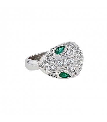 Bulgari Serpenti emeralds, diamonds and gold ring