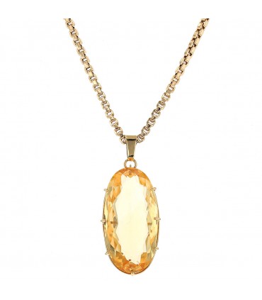 Citrine and gold necklace