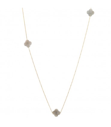 Morganne Bello Friandise Trèfle moon stones and gold necklace