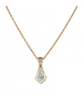 Collier or et diamant poire