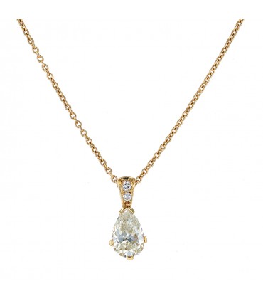 Collier or et diamant poire