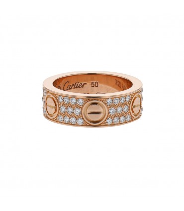 Cartier Love Pavé diamonds and gold ring