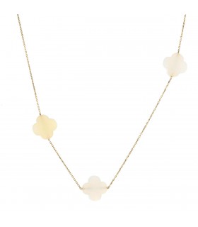 Morganne Bello Friandise Trèfle moon stone and gold necklace