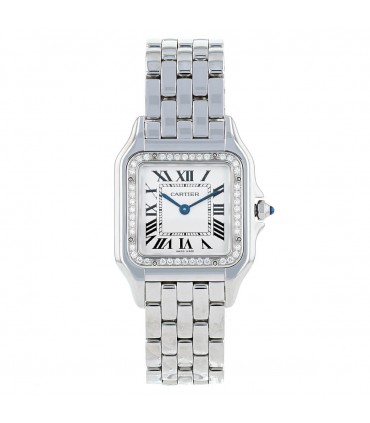 Cartier Panthère diamonds and stainless steel watch