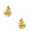 Diamonds, cultured pearle and gold earrings