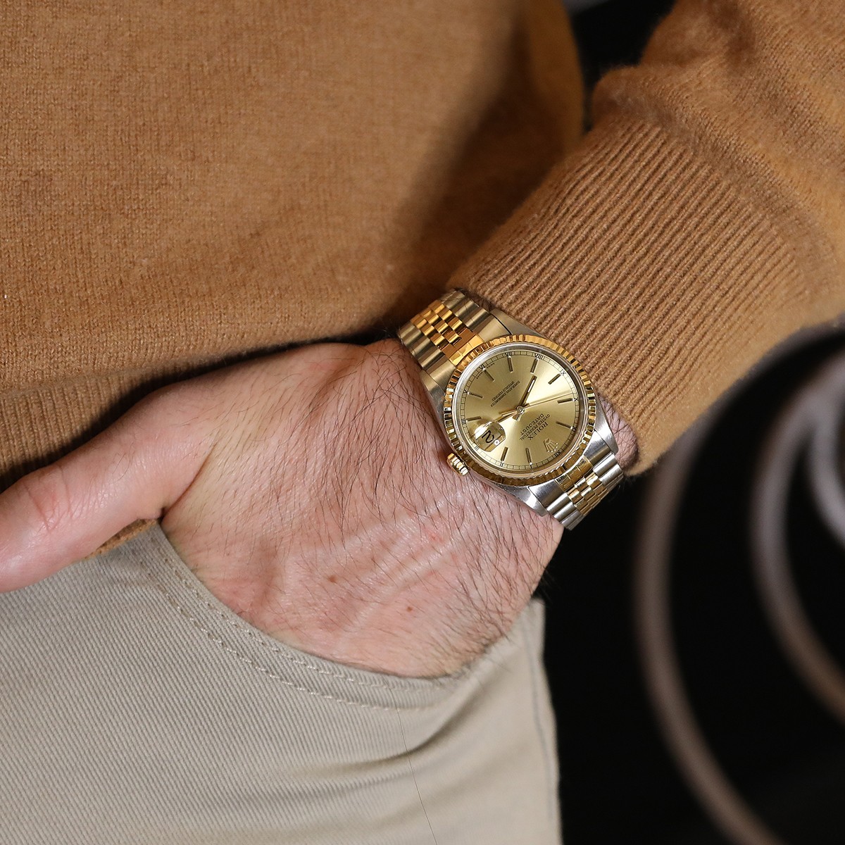 Støvet varme enkemand Rolex DateJust stainless steel and gold watch
