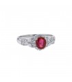 Bague platine, rubis diamants