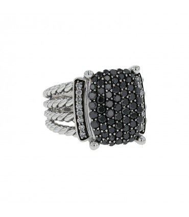 David Yurman black diamonds and silver ring