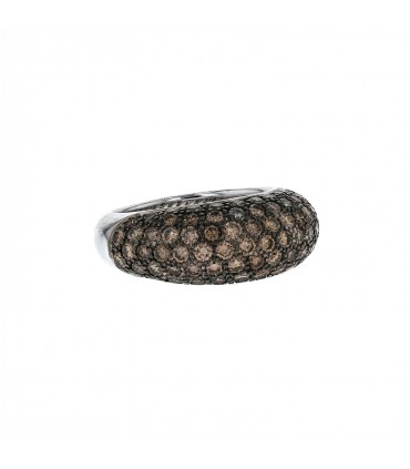 Brown diamonds and gold ring