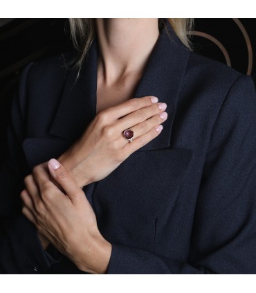 Bulgari Parentesi Cocktail diamonds amethyst and gold ring