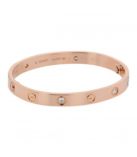 Bracelet Cartier Love 4 Diamants Taille 16