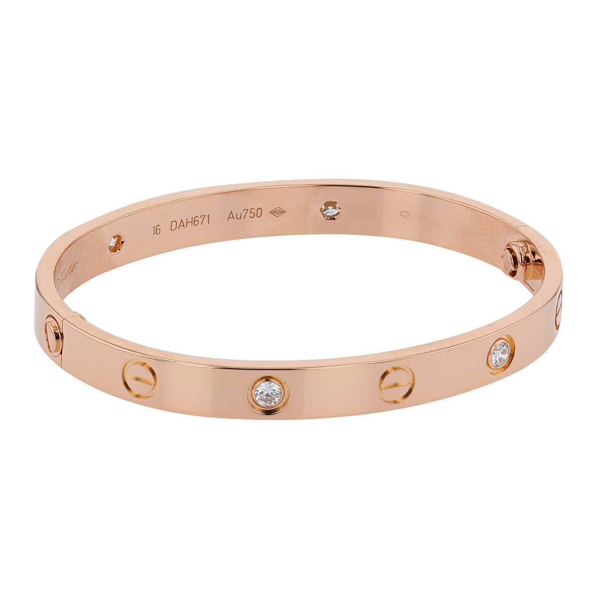 Cartier Rose Gold Coloured Stones Love Bracelet Size 19 B6036519 | Rich  Diamonds