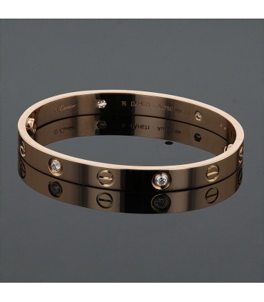 Cartier Love diamonds and gold bracelet Size 16