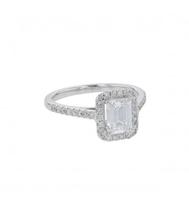 Bague solitaire or et diamants - Diamant 0,88 ct D VS1