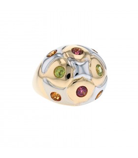 Bulgari tourmaline, peridot, citrine and gold ring