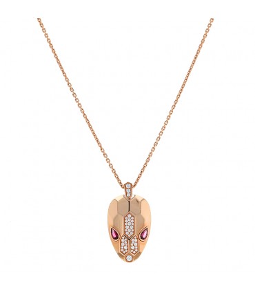 Bulgari Serpenti diamonds, rubelite and gold necklace