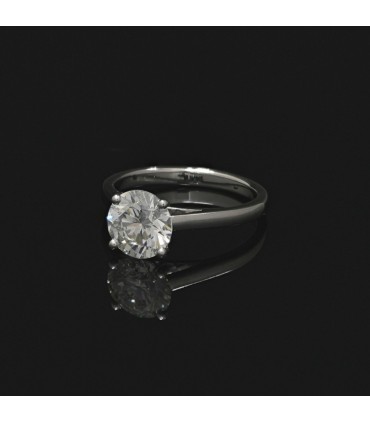 Bague solitaire De Beers - Certificat GIA 2,14 cts H VS1