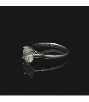 Bague solitaire De Beers - Certificat GIA 2,14 cts H VS1