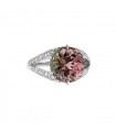 Diamonds, tourmaline and platinum ring