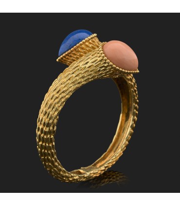 Boucheron Serpent Bohème lapis lazuli, coral and gold bracelet