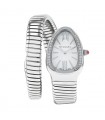 Bulgari Serpenti stainless steel and diamonds watch