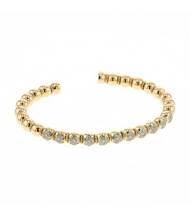 Bracelet jonc or et diamants