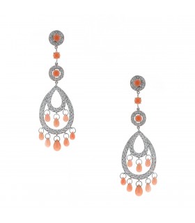 Boucheron Cinna Pampilles coral, diamonds and gold earrings