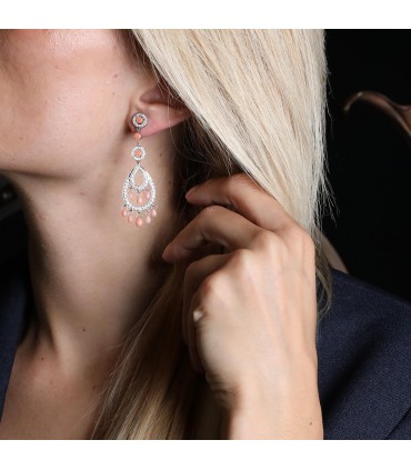 Boucheron Cinna Pampilles coral, diamonds and gold earrings