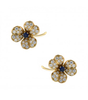 Fred diamonds, sapphires and gold earrings