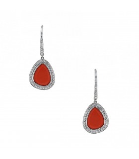 Djula Magic Stones diamonds, coral and gold earrings