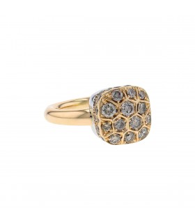 Pomellato Nudo brown diamonds and gold ring