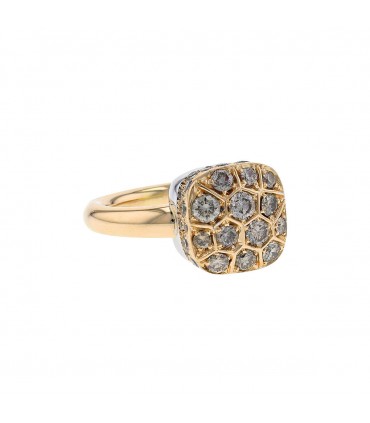 Pomellato Nudo brown diamonds and gold ring