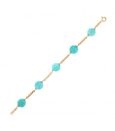 Amazonite and gold bracelet