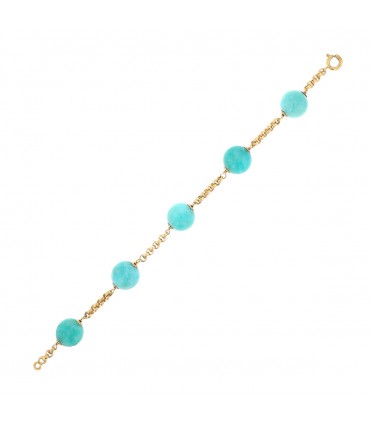 Amazonite and gold bracelet