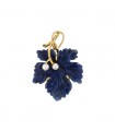 Pendentif feuille de vigne or et lapis lazulis