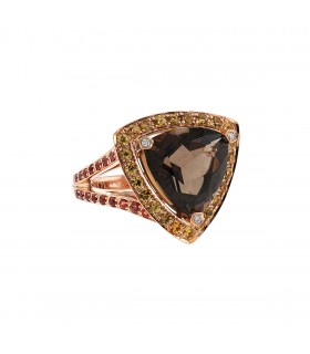 Mauboussin Tellement Subtile pour moi quartz, saphires, diamonds and gold ring