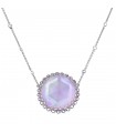 Diamonds, amethysts, mother of pearl and gold necklace